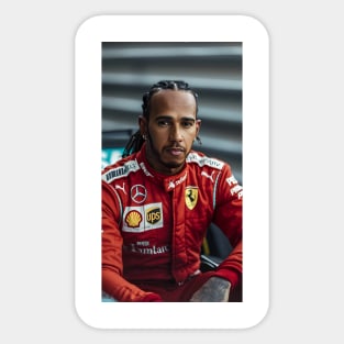 Lewis Hamilton @ Ferrari T-Shirt Sticker